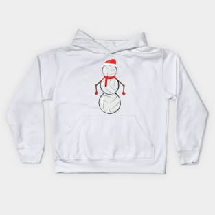Funny Christmas Volleyball Snowman Kids Hoodie